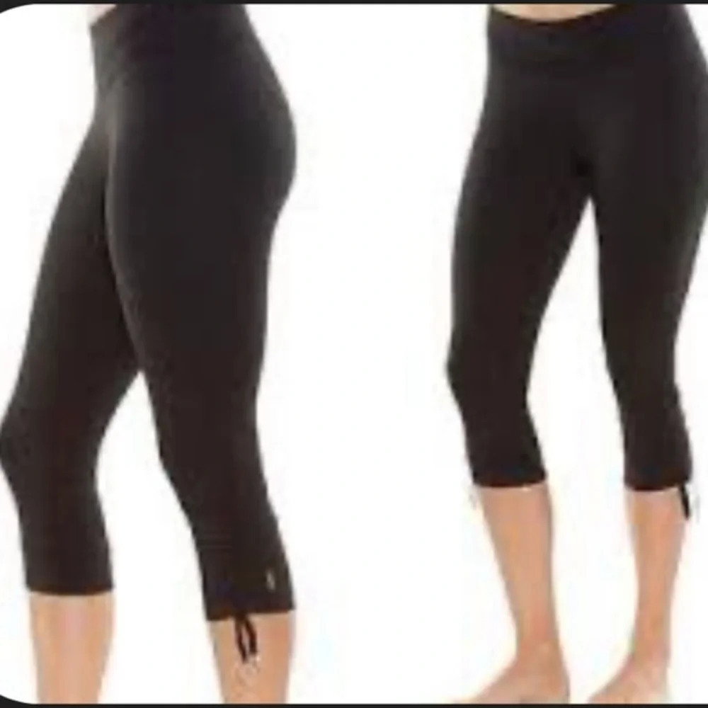 Dark gray size XS Lucy Lucypower leggings in excellent condition with cinch ties